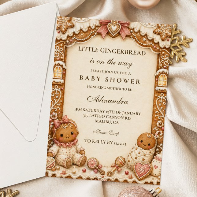Liten pepparkaksgubbe baby shower inbjudningar (Skapare uppladdad)