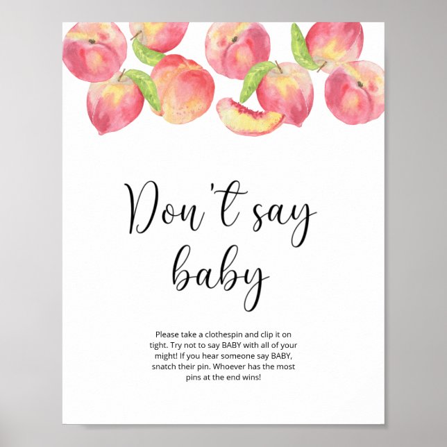 Liten persika Säga inte bebis Poster (Framsidan)
