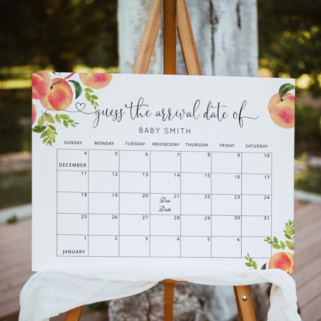 Liten persiko-gissning förfallodatumkalender Poste Poster (Skapare uppladdad)