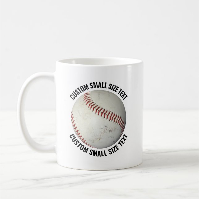 Liten Personlig Text Baseboll 330 ml. Anpassad Kaffemugg (Vänster)