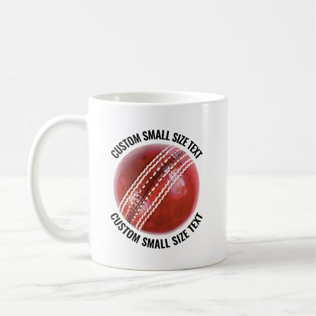 Liten Personlig Text Cricke Boll 320g Anpassad Kaffemugg (Vänster)