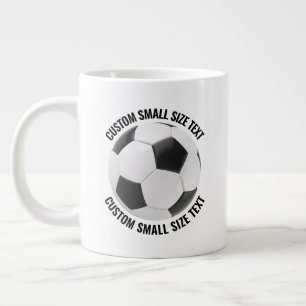 Liten personlig text fotboll anpassad jumbo mugg
