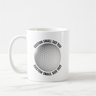 Liten personlig text golfboll 325g anpassad kaffemugg