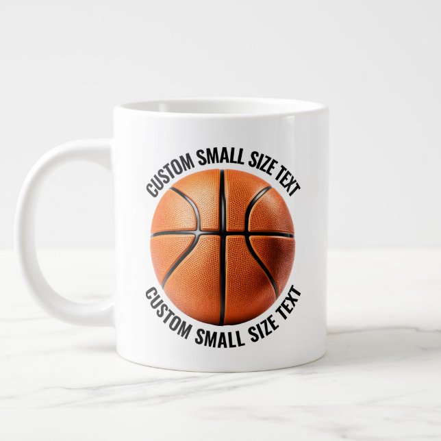 Liten personlig text Jättebasketmugg Jumbo Mugg (Vänster)