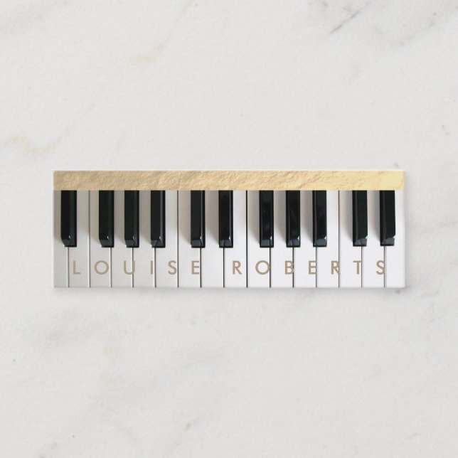 liten pianomusik i smalan mini visitkort (Framsida)