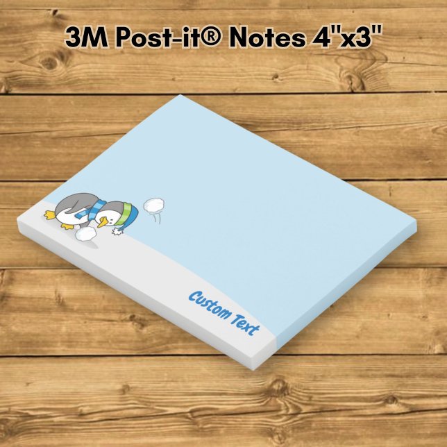 Liten pingvin hämtar en snöboll Post-it Notes Block (Skapare uppladdad)