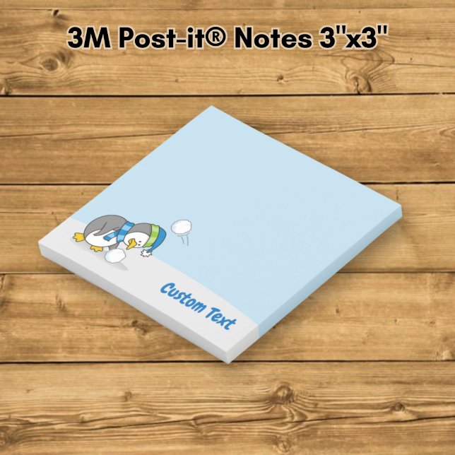 Liten pingvin hämtar en snöboll Post-it Notes Block (Skapare uppladdad)