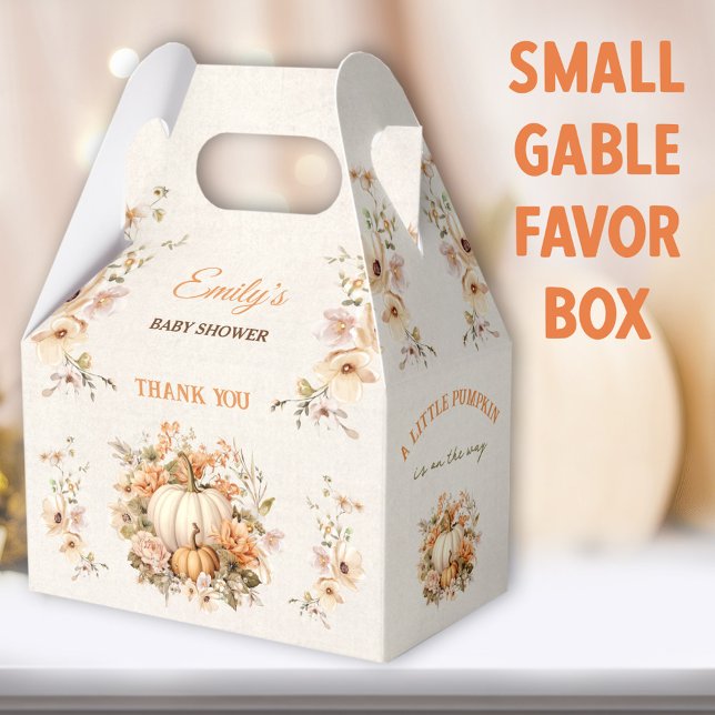 Liten pipa på hur babyskaren är liten. presentaskar (Little Pumpkin Small Gable Favor Boxes - You can choose from 3 sizes of these gable favor boxes)