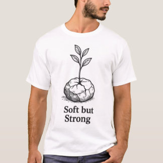 Liten planta plantering på jord, T-shirt design