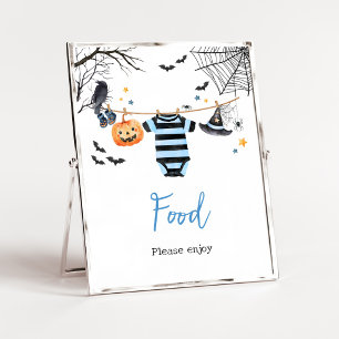 Liten pojke Boo Halloween Baby Shower Mat skylt