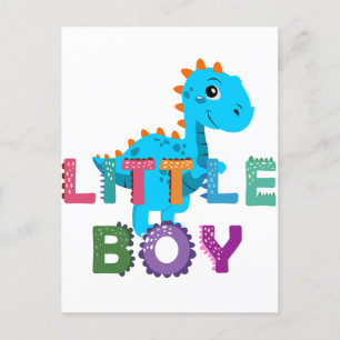 Liten pojke dino vykort