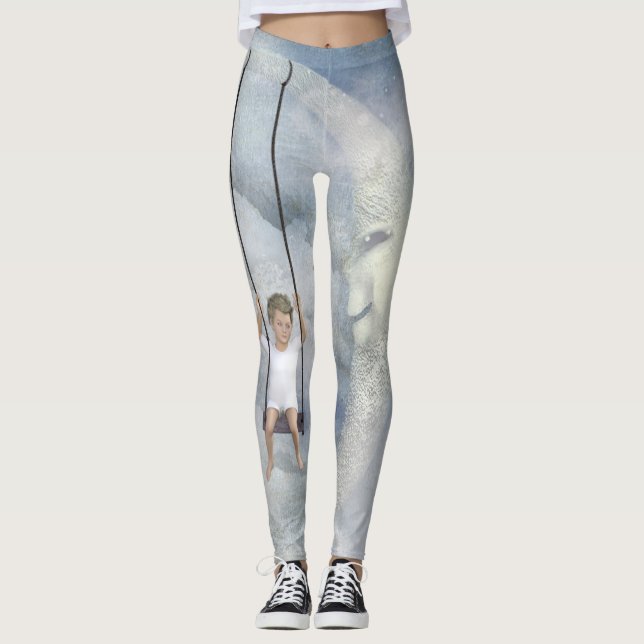 Liten pojke som gungar från mannen i månen leggings (Framsida)