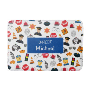 Liten pojkes polis Mönster Bath Mat Badrumsmatta