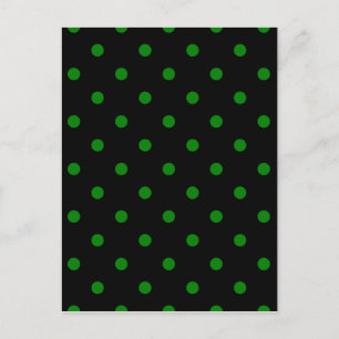 Liten Polka dots - Grönt på svart Vykort