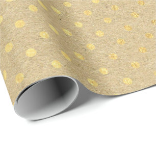 Liten Polka dots Kraft Guld Elegant Minimal Presentpapper