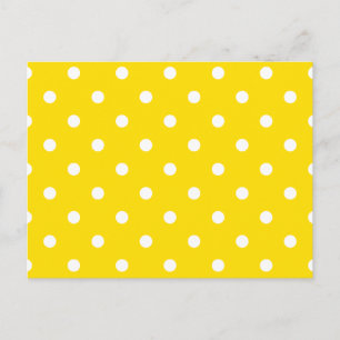 Liten Polka dots - vit på Golden Gult Vykort