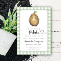 Liten Potatis Bebis shower Inbjudan