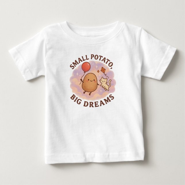 Liten Potatis Stora Drömmar – Sött Motivational T Shirt (Framsida)