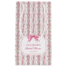 Liten presentpåse för bröllopsfest med rosa slinga