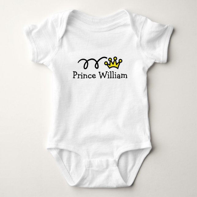Liten prince baby-utrustning med eget namn tee (Framsida)