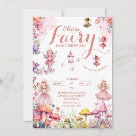 liten princess fairy First Fairytale-födelsedag Inbjudningar