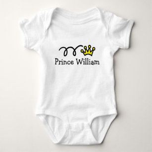 Liten prins-baby-utrustning med eget namn tee shirt