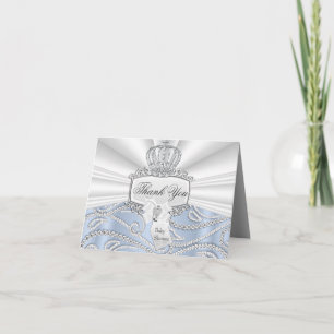 Liten prins diamant baby shower tackkort