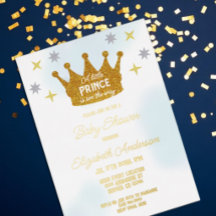 Liten prins pojke baby shower