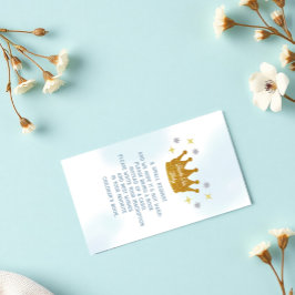 Liten prins pojke baby shower böcker för bebis tilläggskort