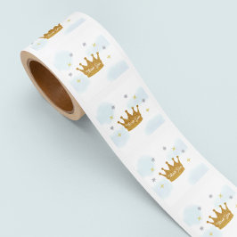 Liten prins pojke baby shower fyrkantigt klistermärke