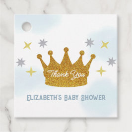 Liten prins pojke baby shower gåvor etiketter