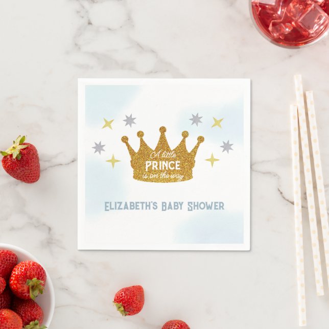 Liten prins pojke baby shower pappersservett (Insitu)