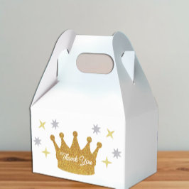 Liten prins pojke baby shower presentaskar