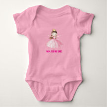 Liten prinsessa 1-års födelsedagsbaby bodysuit fli