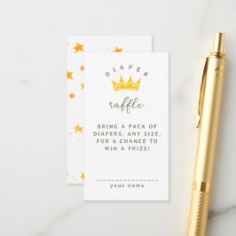 Liten prinsessa baby shower blöjlotteri tilläggskort