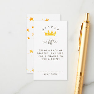 Liten prinsessa baby shower blöjlotteri tilläggskort
