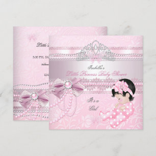 Liten prinsessa baby shower flicka fjäril CC Inbjudningar