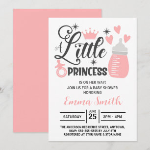 Liten prinsessa baby shower inbjudan