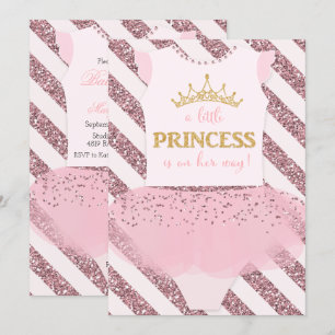 Liten prinsessa baby shower inbjudan