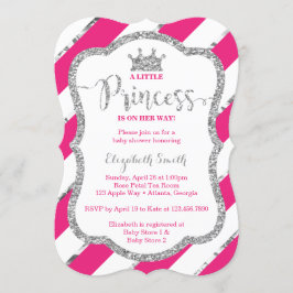Liten prinsessa baby shower inbjudan, falsk glitte inbjudningar