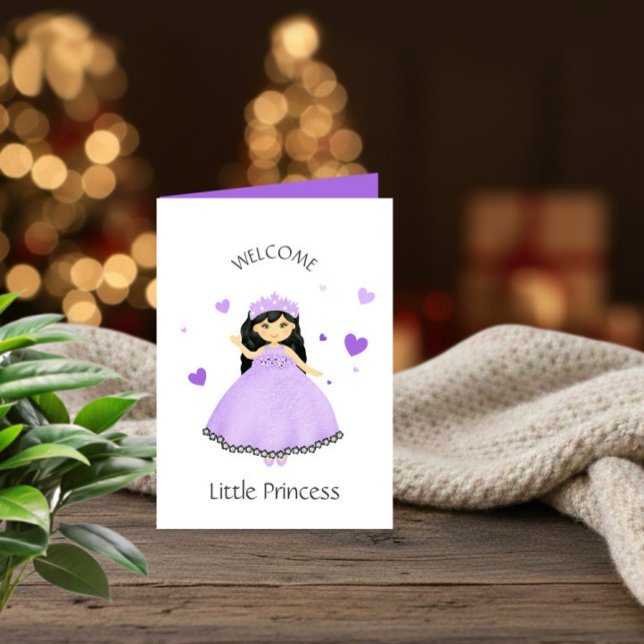 Liten prinsessa babyflicka kort – Välkommen nyfödd (Skapare uppladdad)