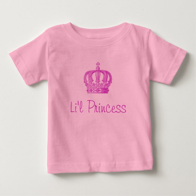 Liten prinsessa bebis overall t-shirt (Framsida)