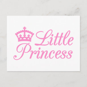 Liten prinsessa, design med rosa krona för baby vykort