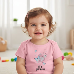 Liten prinsessa fjäril söt babyflicka t-shirt