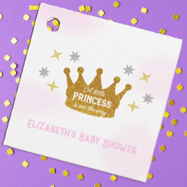 Liten prinsessa flicka baby shower gåvor etiketter