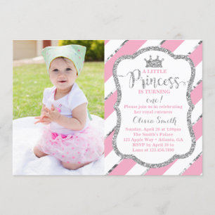 Liten prinsessa födelsedagsfest inbjudan