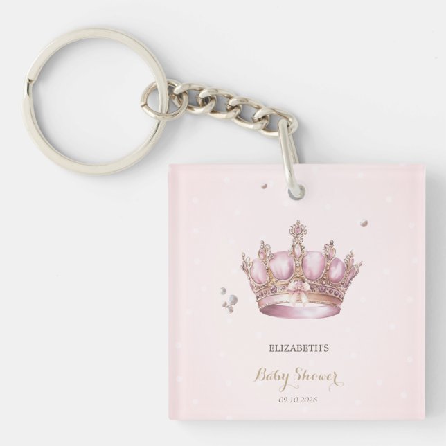 Liten Prinsessa Kronan Pärlor Prickar Bebis Bjudni (Framsidan)