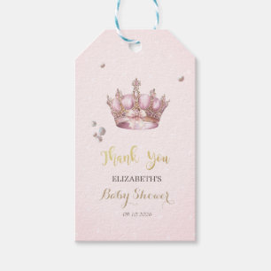 Liten Prinsessa Kronan Pärlor Prickar Bebis Bjudni Presentetikett