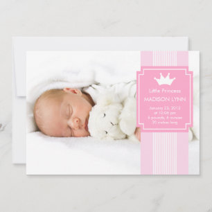 Liten prinsessa KRÖNINGSFOTO Födelseannons Inbjudningar