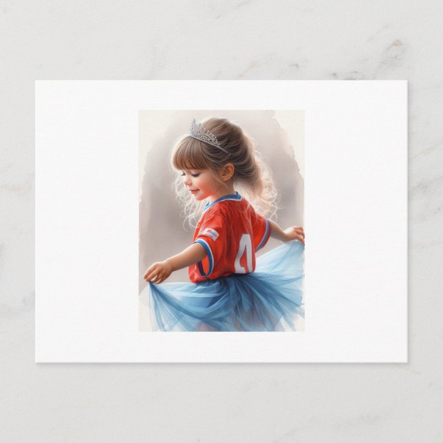Liten prinsessa med tiara,  vykort (Framsida)
